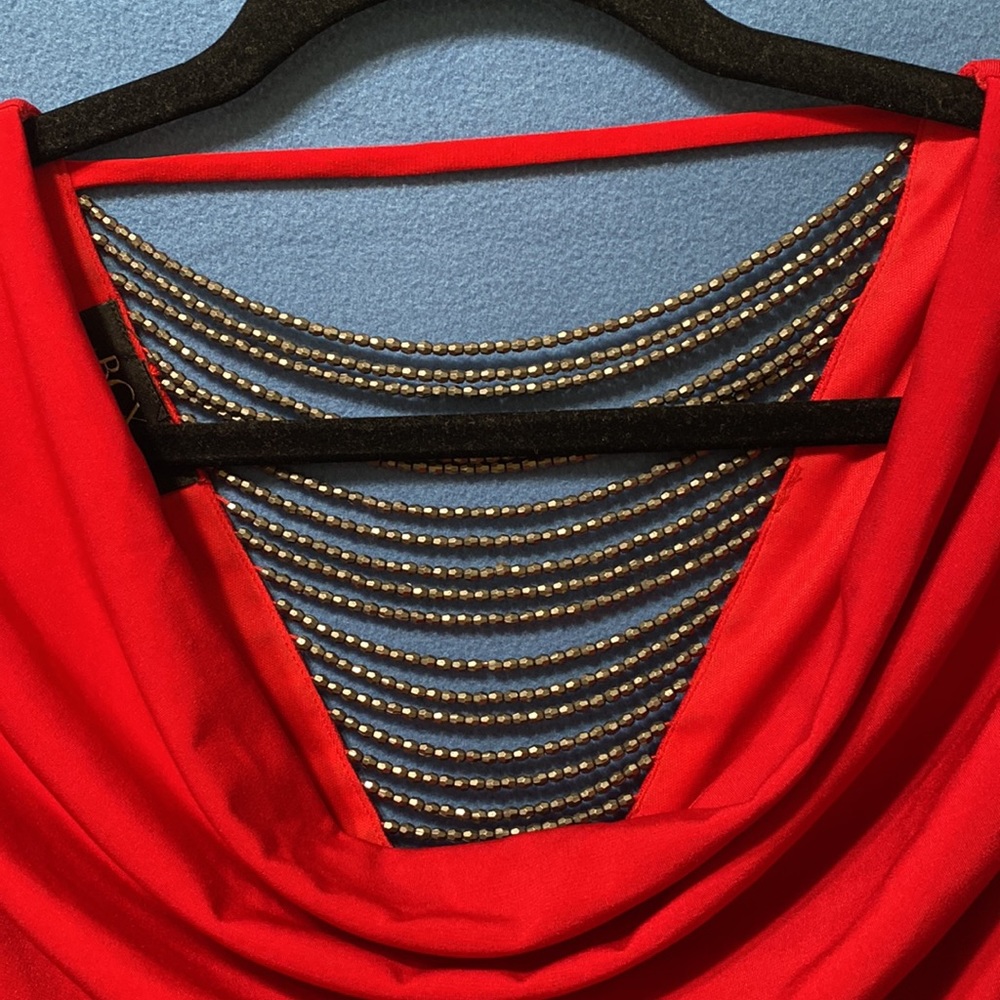 Very beautiful red blouse with open back by BCC size M used - Picture 3 of 12
